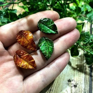 Green Leaves Earrings, Yellow Leaves Earrings, Woodland Earrings, Forest Earrings, Summer Leaves, Polymer Clay Earrings, Nature Earrings