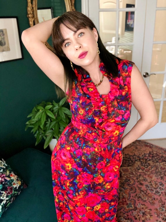 1960’s Psychedelic Floral Maxi - image 3