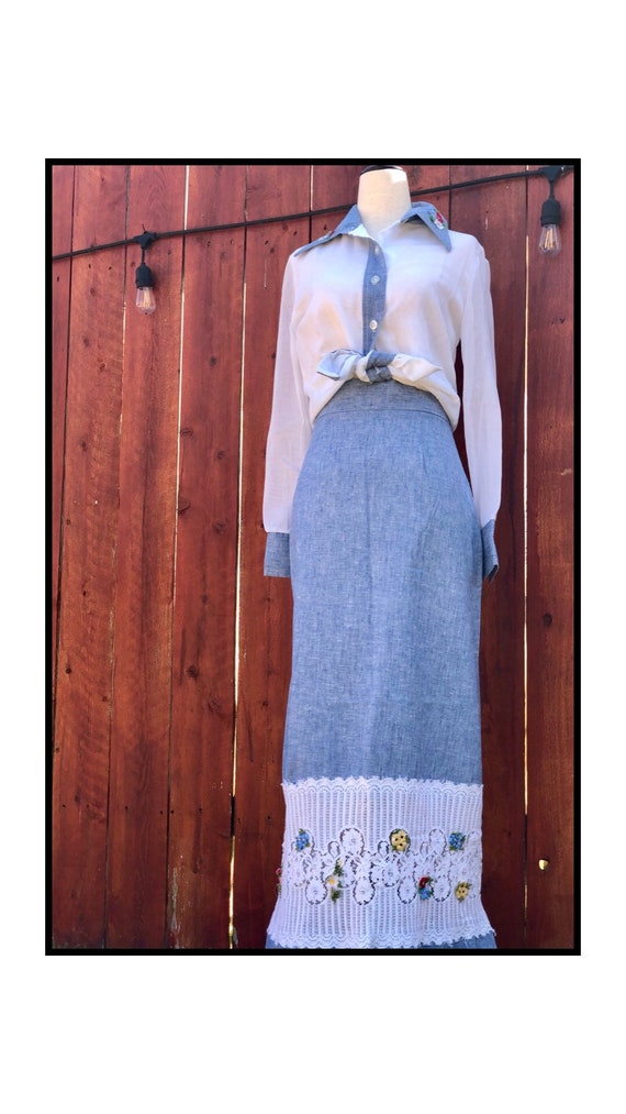 1970’s Prairie Two Piece, Skirt and Top - image 4