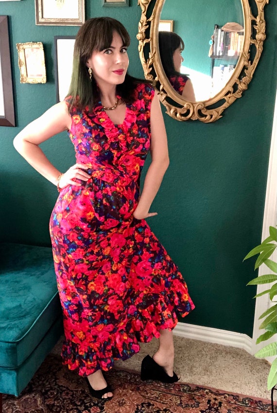 1960’s Psychedelic Floral Maxi - image 2