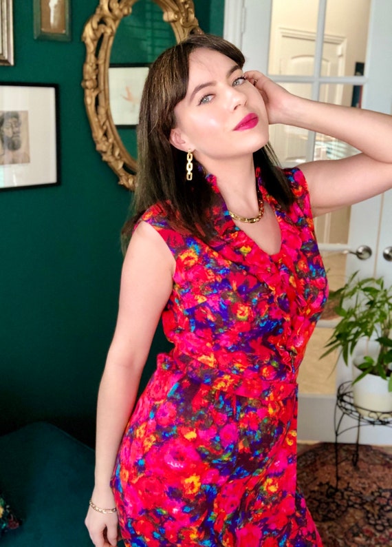 1960’s Psychedelic Floral Maxi - image 4