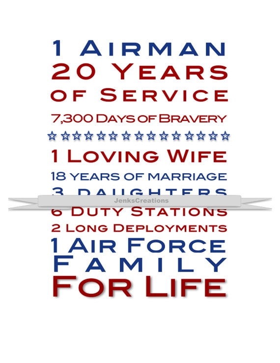 Air Force Custom Print. Great Gift Idea for Retirement | Etsy