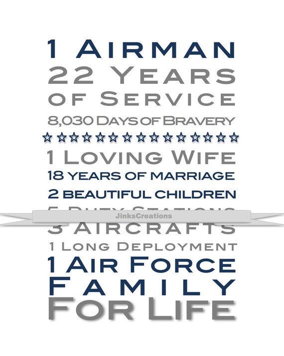 Air Force Custom Print. Great Gift Idea for Retirement | Etsy