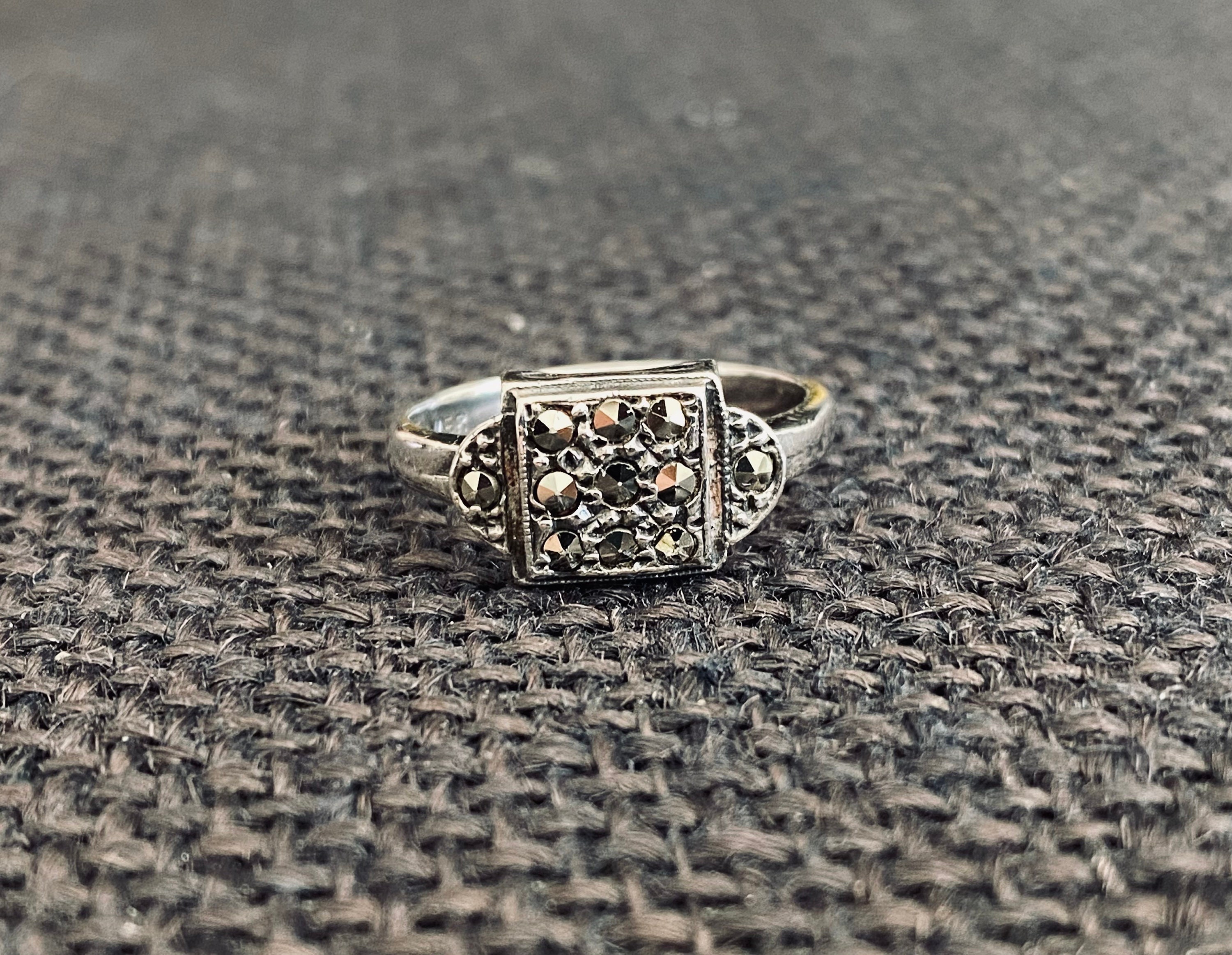 Art Deco Sterling Silver & Marcasite Vintage Ring - Etsy