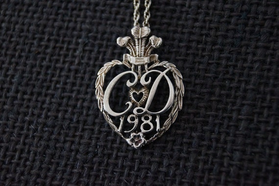Vintage Sterling Silver Charles and Diana Pendant