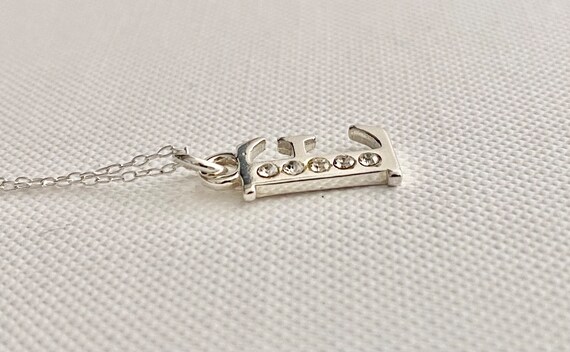 Vintage Sterling Silver Monogram Initial Pendant … - image 4
