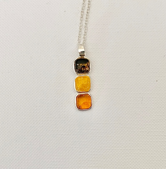 Sterling Silver Amber Stacker Necklace Sterling Silver Amber Stacker Necklace