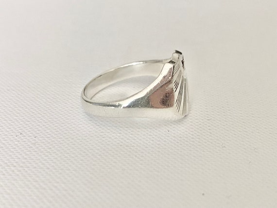 Vintage Sterling Silver Signet Ring - 1978 Vintag… - image 4