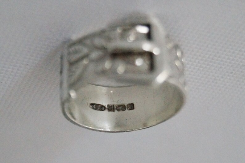 Vintage Silver Ring Large Vintage Buckle Ring size 7 12 or O 1978 Vintage Sterling Silver Ring Vintage Sterling Silver Buckle Ring