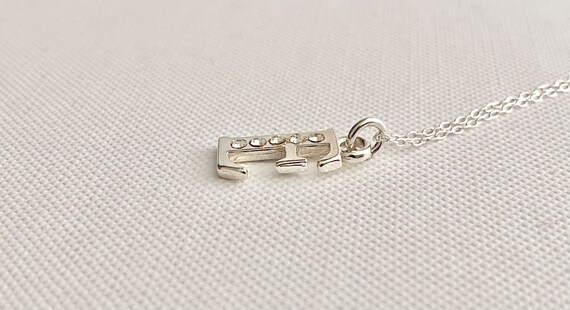 Vintage Sterling Silver Monogram Initial Pendant … - image 5