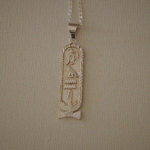 Vintage Silver Egyptian Pendant - Vintage Silver Hieroglyphic Necklace - Hieroglyphic Pendant - Vintage Egyptian Necklace - Joanne Necklace