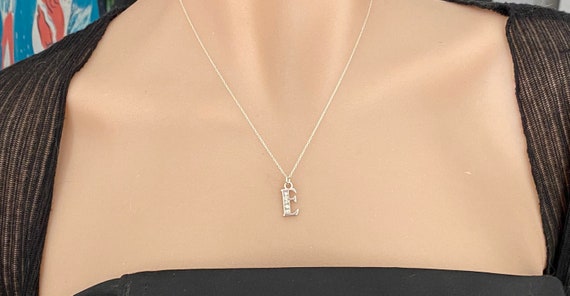 Vintage Sterling Silver Monogram Initial Pendant … - image 2