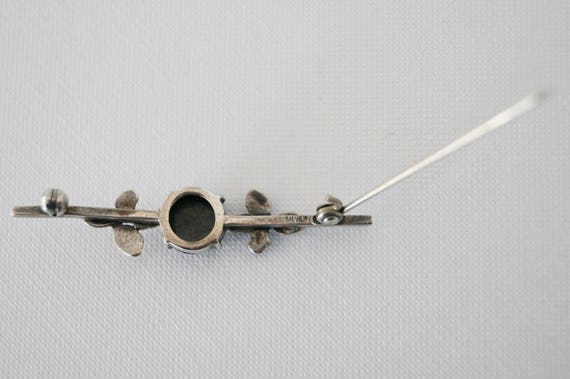 Vintage Sterling Silver Brooch - Vintage Bar Broo… - image 4