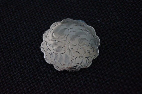 Vintage Sterling Silver Flower Brooch - Sterling … - image 8