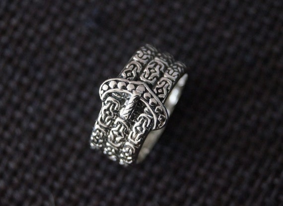 Vintage Sterling Silver Buckle Ring - Vintage Silv