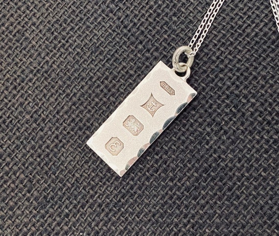 アクセサリー England vintage ingot necklace top Vintage Sterling Silver Silver Ingot Pendant - Vintage Ingot