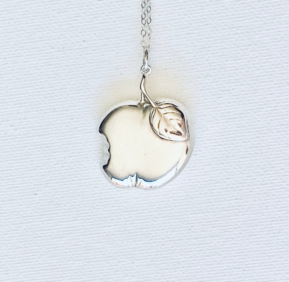 Vintage Sterling Silver apple Necklace - Vintage … - image 7