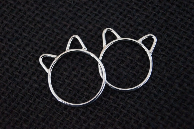 Sterling Silver Kitty Ring Stacking Ring Sterling Silver Cat Ear Ring Sterling Silver Cat Ring Stacker