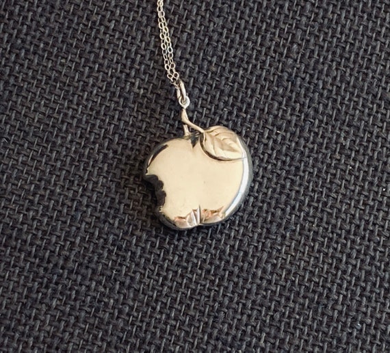 Vintage Sterling Silver apple Necklace - Vintage … - image 3