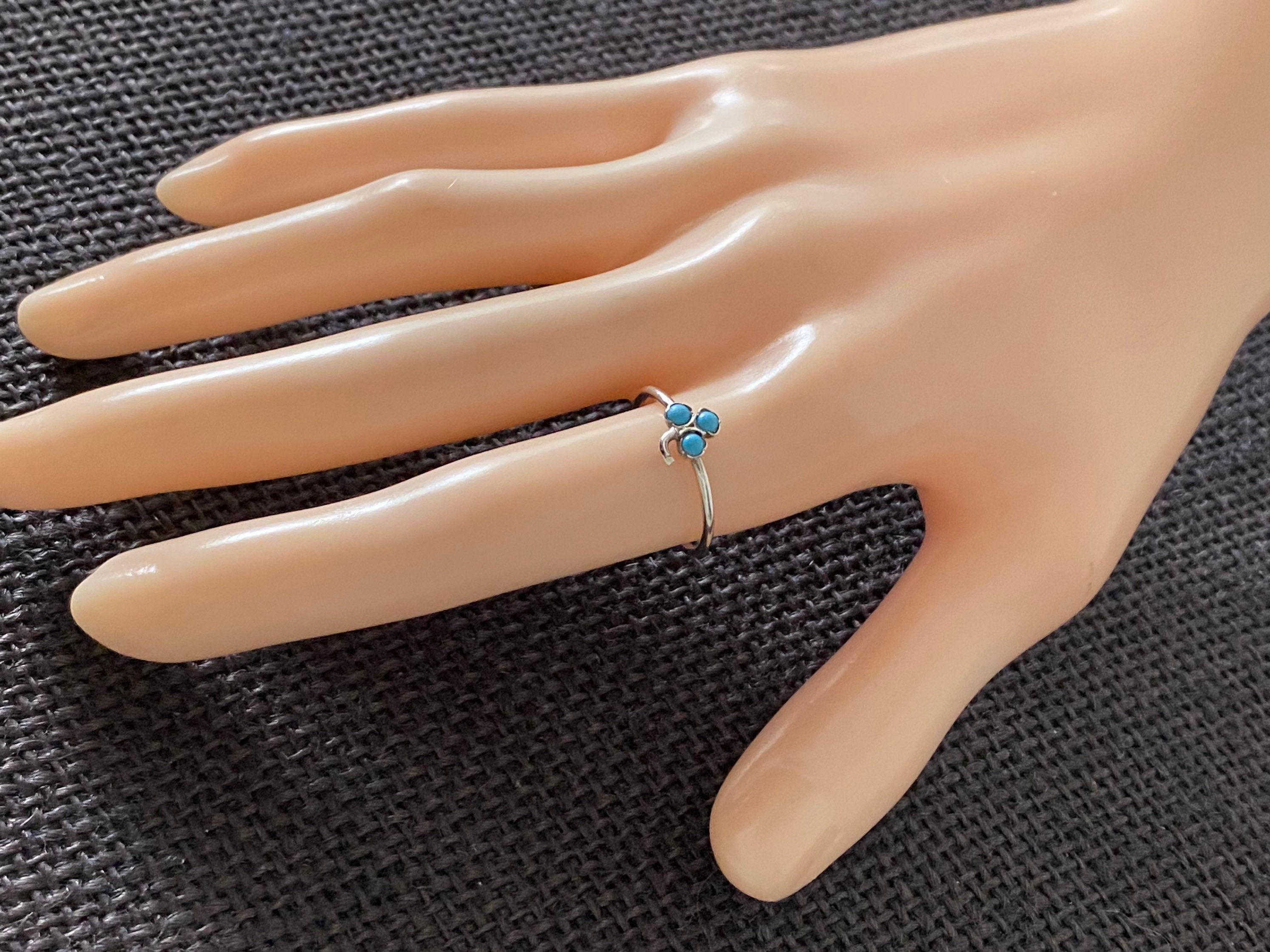 Vintage Turquoise Ring - Vintage Silver Ring - Silver Vintage Ring 