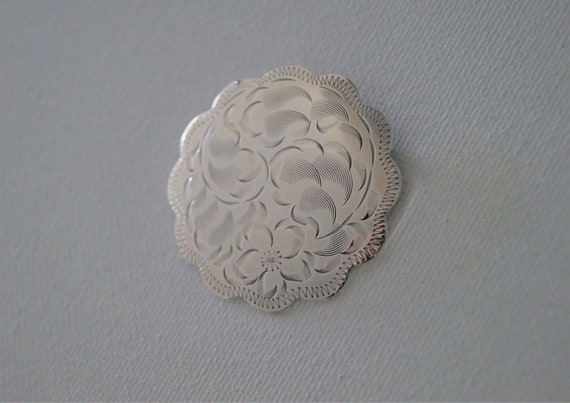Vintage Sterling Silver Flower Brooch - Sterling … - image 3