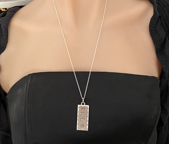 Vintage Sterling Silver Silver Ingot Pendant - Vintage Ingot
