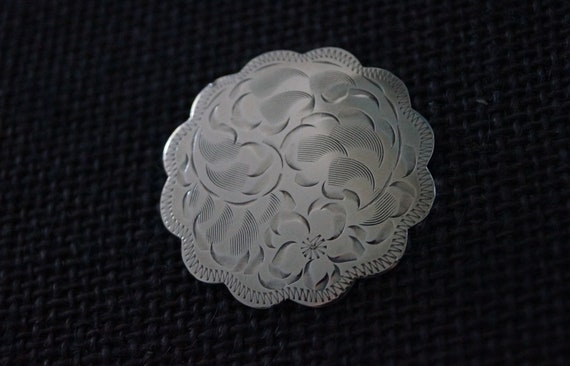 Vintage Sterling Silver Flower Brooch - Sterling … - image 5