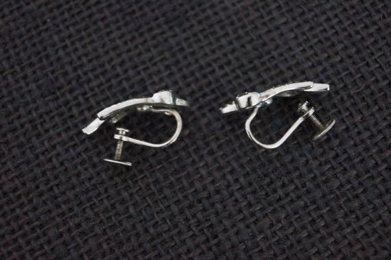 Vintage Sterling Silver Clip on Earrings - Vintag… - image 6