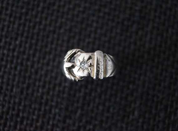Vintage Sterling Silver Buckle Ring - Vintage Silv
