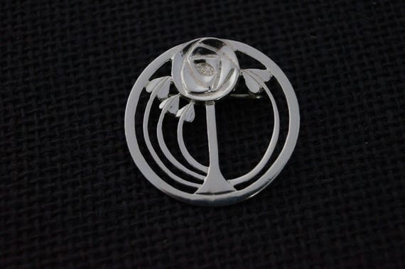 Vintage Sterling Silver Rose Brooch - Vintage Broo