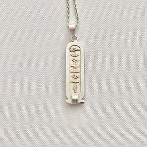 Vintage Silver Egyptian Pendant - Vintage Silver Hieroglyphic Necklace - Hieroglyphic Pendant - Vintage Egyptian Necklace Christine Necklace
