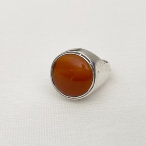 Vintage Sterling Silver Ring - Vintage Silver Ring - Silver Vintage Ring - Vintage Carnelian Ring - Vintage Pinky Ring - size 6 1/2 or M 1/2