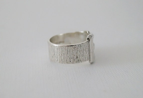 Vintage Sterling Silver Buckle Ring - Vintage Sil… - image 6