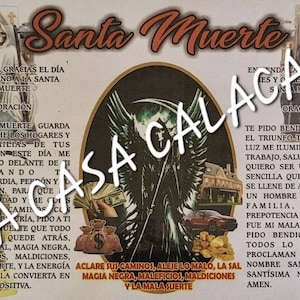 Grote gebedskaart Santa Muerte