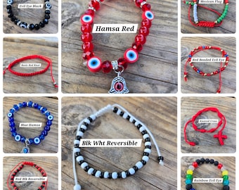 Pulseiras ajustáveis contra mau-olhado/reversíveis