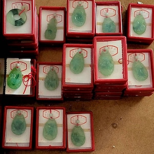 Chinese Zodiac Jade Colored Necklace Charms