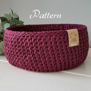 Pattern for crochet basket, crochet pattern, round basket, diy pattern, storage bin pattern, Lola basket pattern, sturdy basket