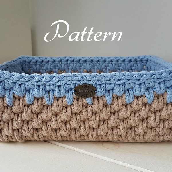 Patron pour panier au crochet, panier reqtangle, panier Michael, panier au crochet Diy