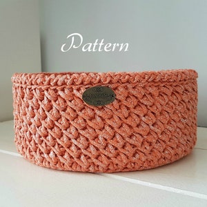Pattern for crochet basket, crochet pattern, round basket, diy pattern, storage bin pattern, Tiger basket pattern, sturdy basket
