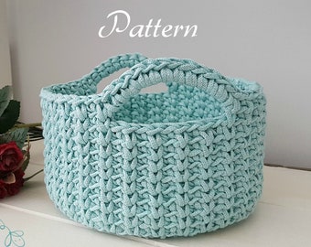 Pattern for crochet basket, crochet pattern, round basket, diy pattern, storage bin pattern, Noa basket pattern, sturdy basket
