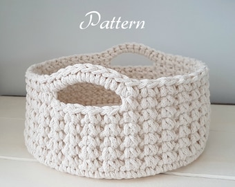 Pattern for crochet basket, crochet pattern, round basket, diy pattern, storage bin pattern, Lace basket pattern, sturdy basket