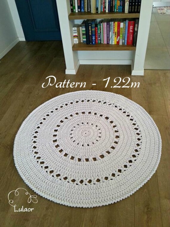 Pattern For Ayala Rug T Shirt Yarn Rug 122cm White Rug Etsy