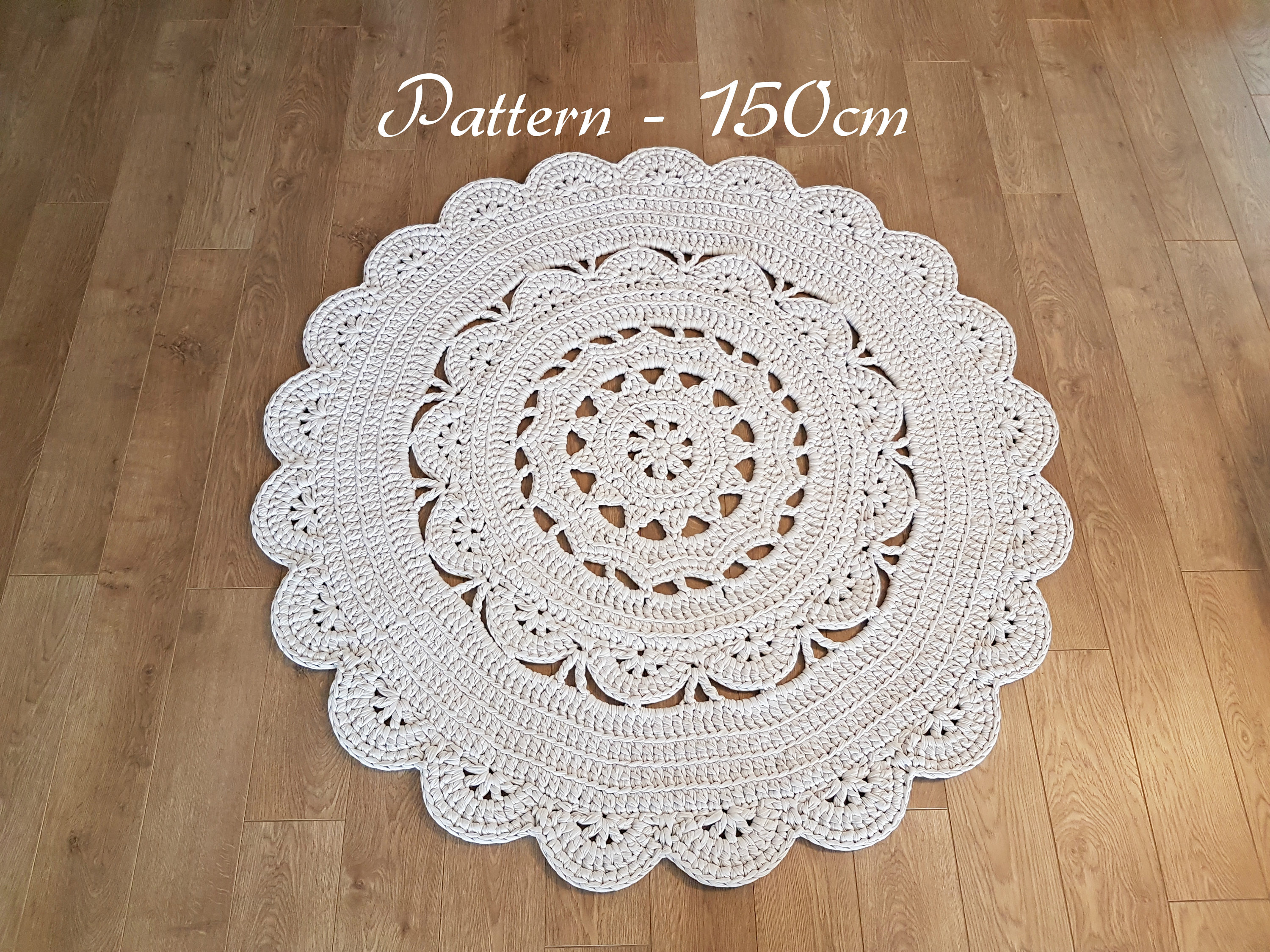 PDF Crochet Pattern for Doily Rag Rug Made From Bed Sheets 