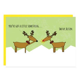 Funny Christmas Card, Funny Xmas Card, Christmas Gift, Funny Holiday Card, Christmas Card, Reindeer Art, Fun Xmas Gift