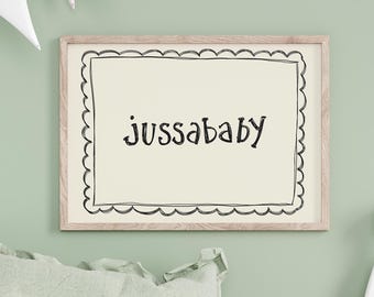 Jussababy Nursery Art – Hand-Lettered Kids Room Decor (Digital Download)