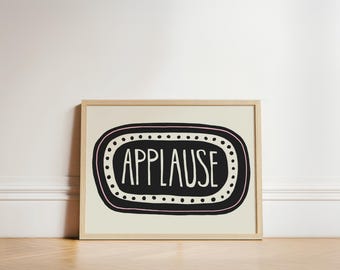 Applause Sign Art Print – Hand-Drawn Office Decor (Digital Download)
