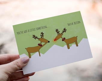 Funny Christmas Card, Funny Xmas Card, Christmas Gift, Funny Holiday Card, Christmas Card, Reindeer Art, Fun Xmas Gift
