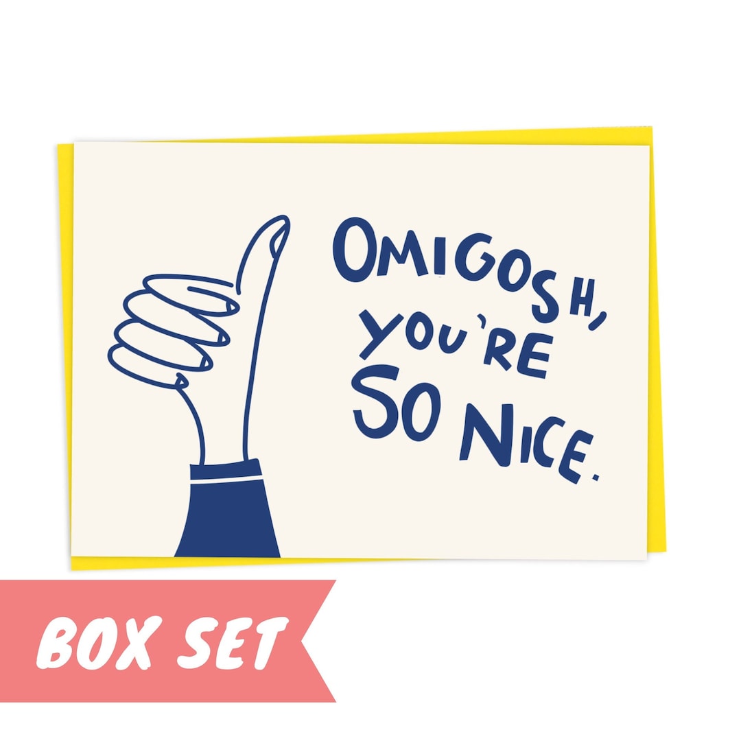 Fun Thank You Card Box Set Set of 8 Thank You Cards Thank Etsy