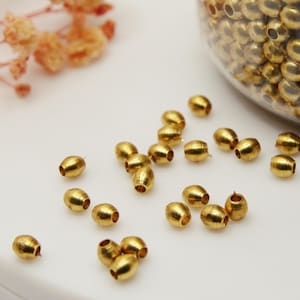 4x3'5mm Cuentas de latón macizo. Cuentas para la fabricación de joyería en micro macramé y alambre. Trabajos con abalorios. Libre de niquel.