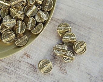 7mm Coin pendants, Brass Charms, Gold Charms, Macrame charms, Brass pendant, Charms for making Macrame jewelry, brass charms, Tribal charms